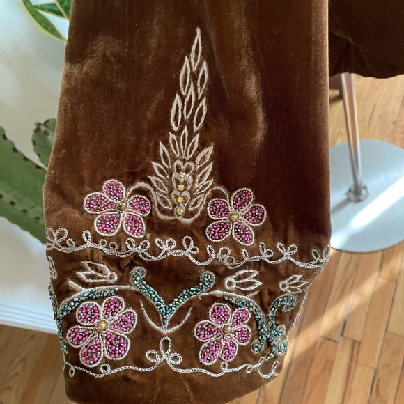 Chasing Unicorns Black Magic Woman Velvet Jacket Toffee Size S - Picture 10 of 11